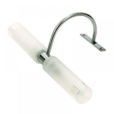 INLIGHT ΑΠΛΙΚΑ ΜΠΑΝΙΟΥ ΓΥΑΛΙΝΗ ΜΕΤΑΛΛΙΚΗ ΧΡΩΜΙΟ 2 x G9 31.5cm 1046